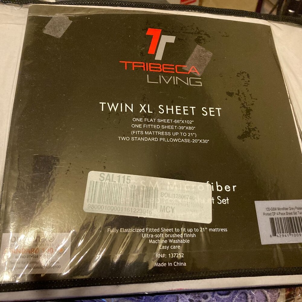 NIP Tribeca Living 4pc Twin XL Sheet Set